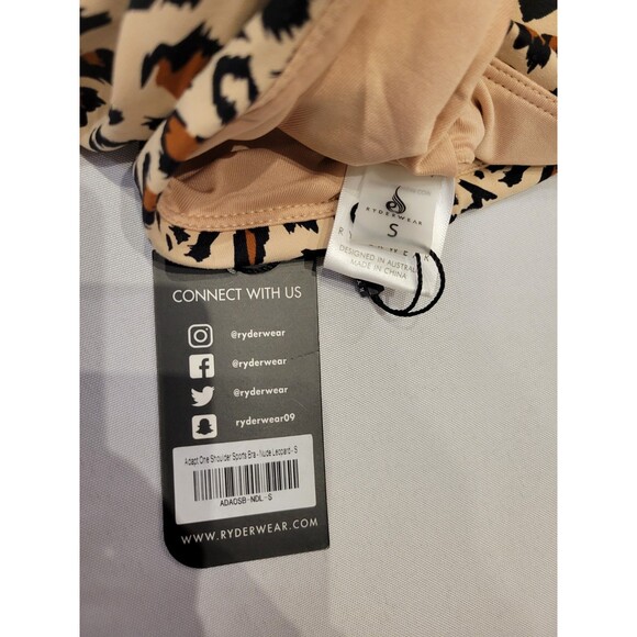 NWT Ryderwear Adapt One Shoulder Sports Bra Small Leopard Removable Padding - Picture 6 of 8